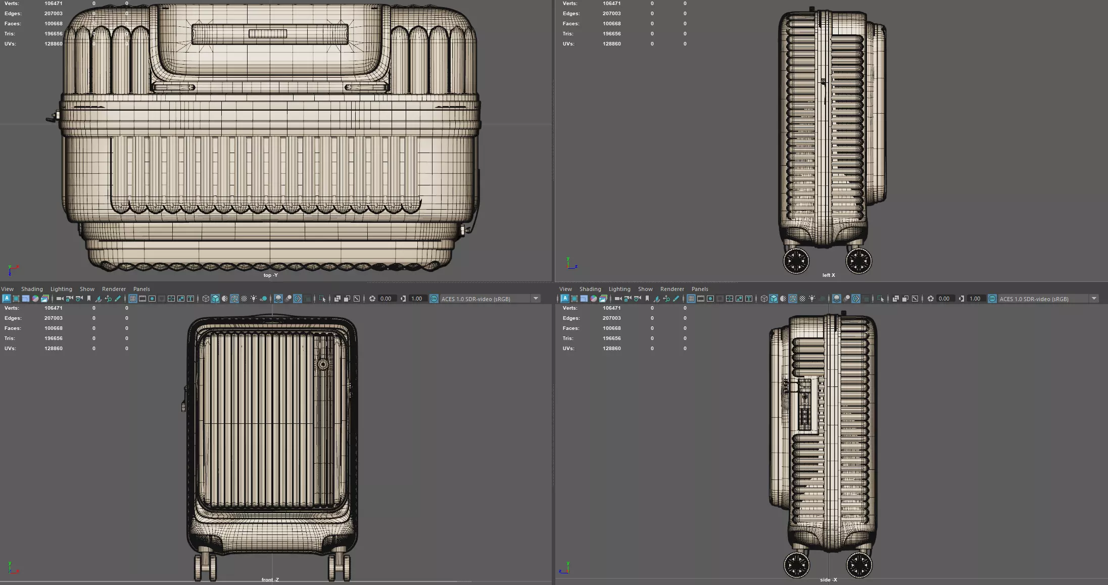 Trolley Suitcase Travel Bag 3D model_12