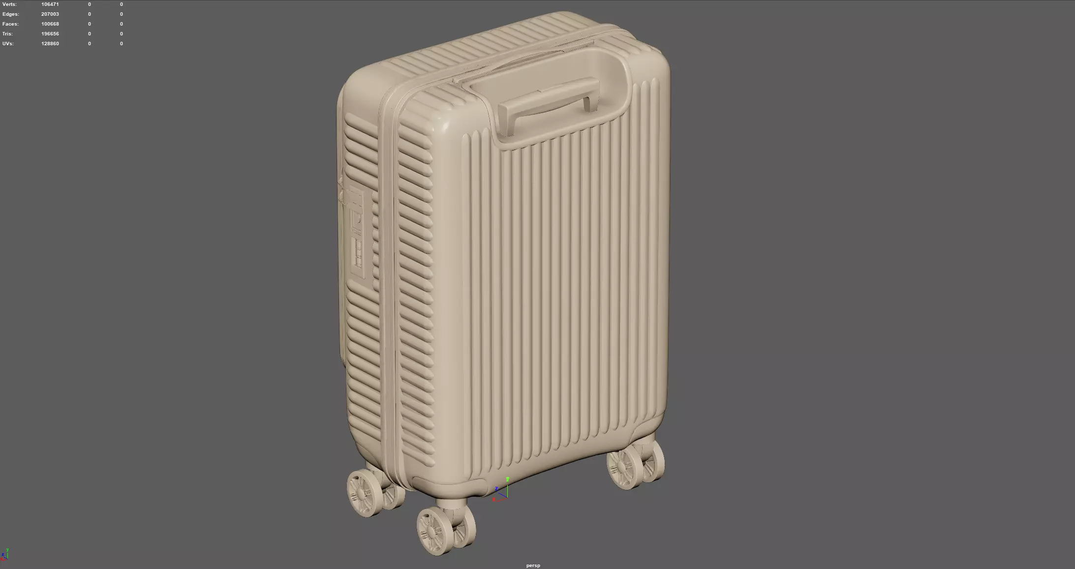 Trolley Suitcase Travel Bag 3D model_7