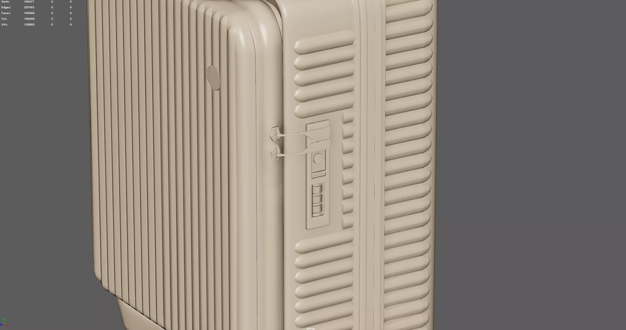 Trolley Suitcase Travel Bag 3D model_11