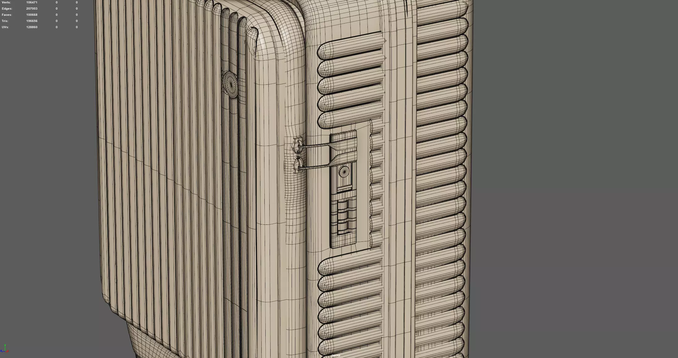 Trolley Suitcase Travel Bag 3D model_10