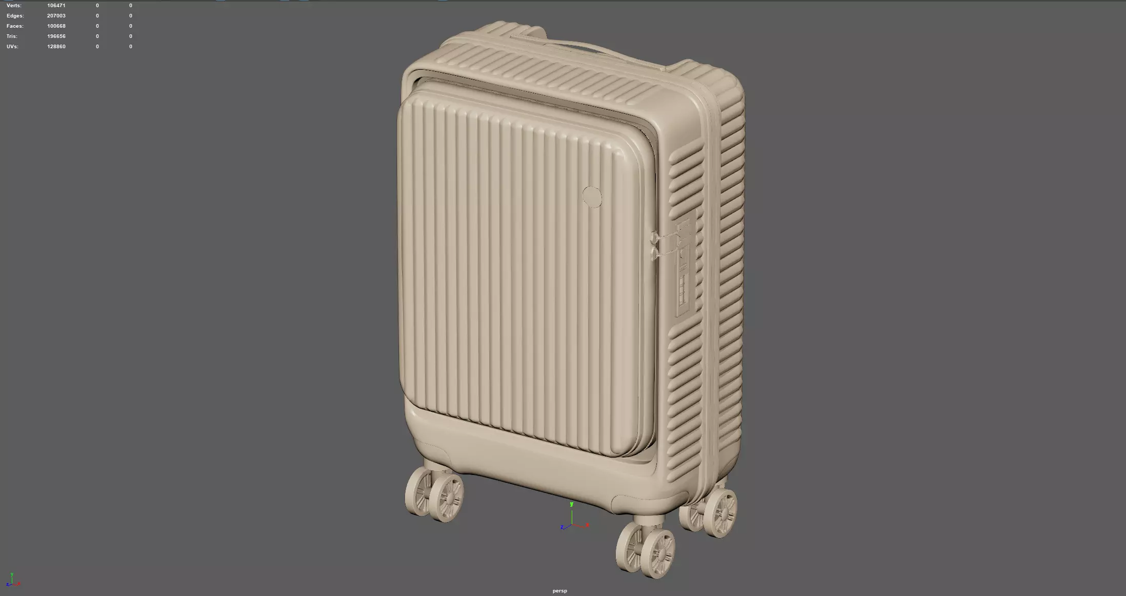 Trolley Suitcase Travel Bag 3D model_5