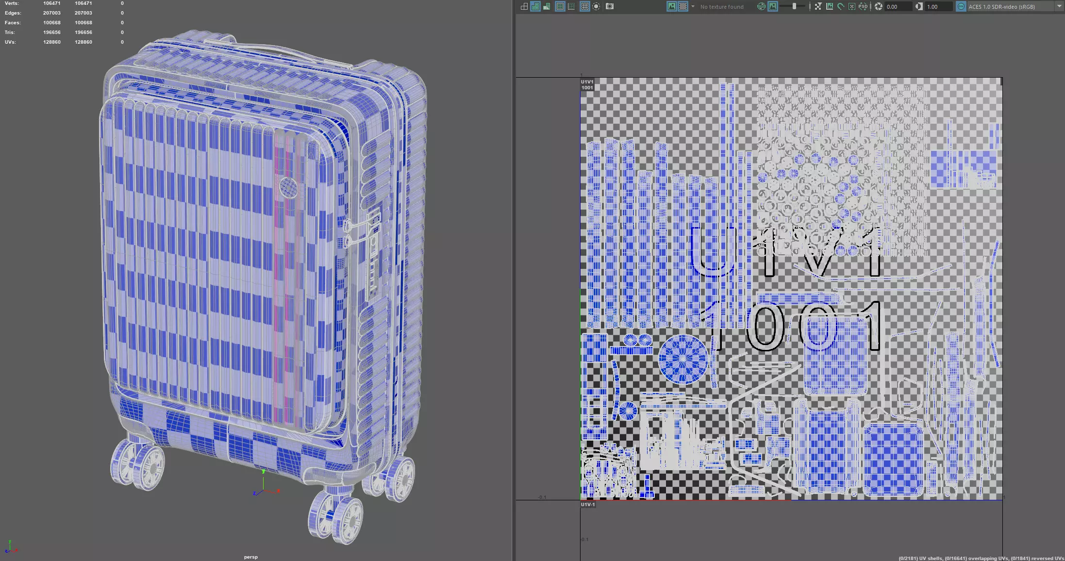 Trolley Suitcase Travel Bag 3D model_13