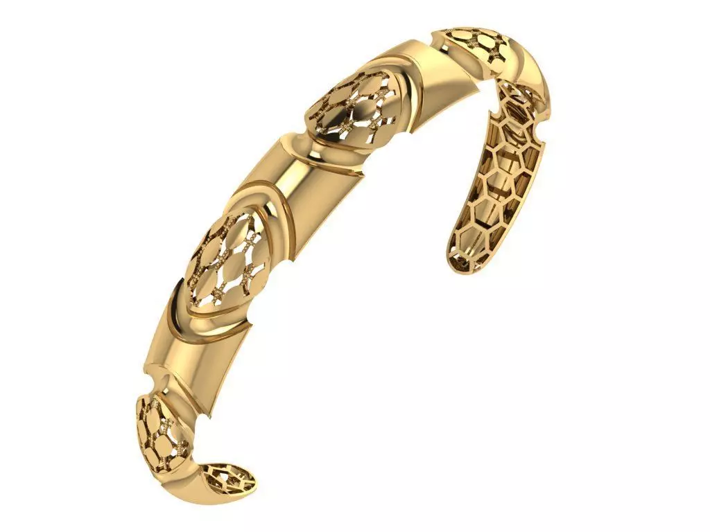 Custom Design Gold Bracelet 3D print model_0