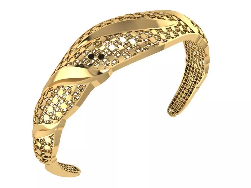 Custom Design Gold Bracelet 3D print model_0