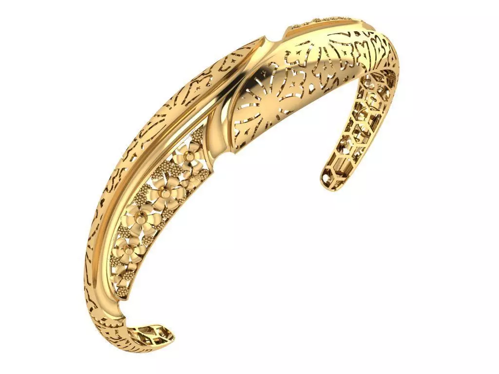 Custom Design Gold Bracelet 3D print model_0