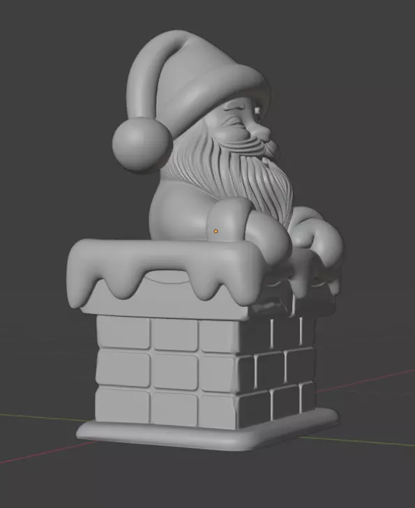 Santa Claus chimney decoration 3D print model_2