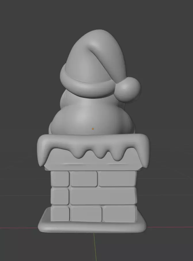 Santa Claus chimney decoration 3D print model_3