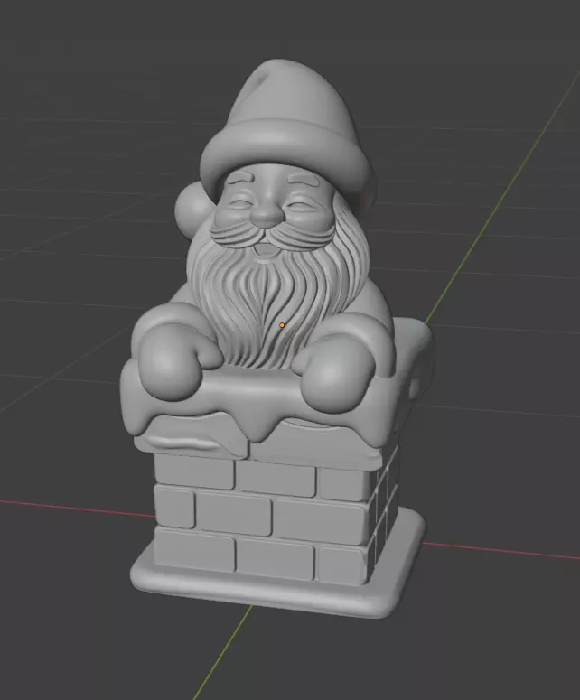 Santa Claus chimney decoration 3D print model_1
