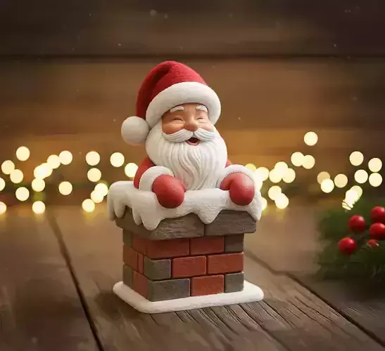 Santa Claus chimney decoration 3D print model Santa Claus chimney decoration 3D print model