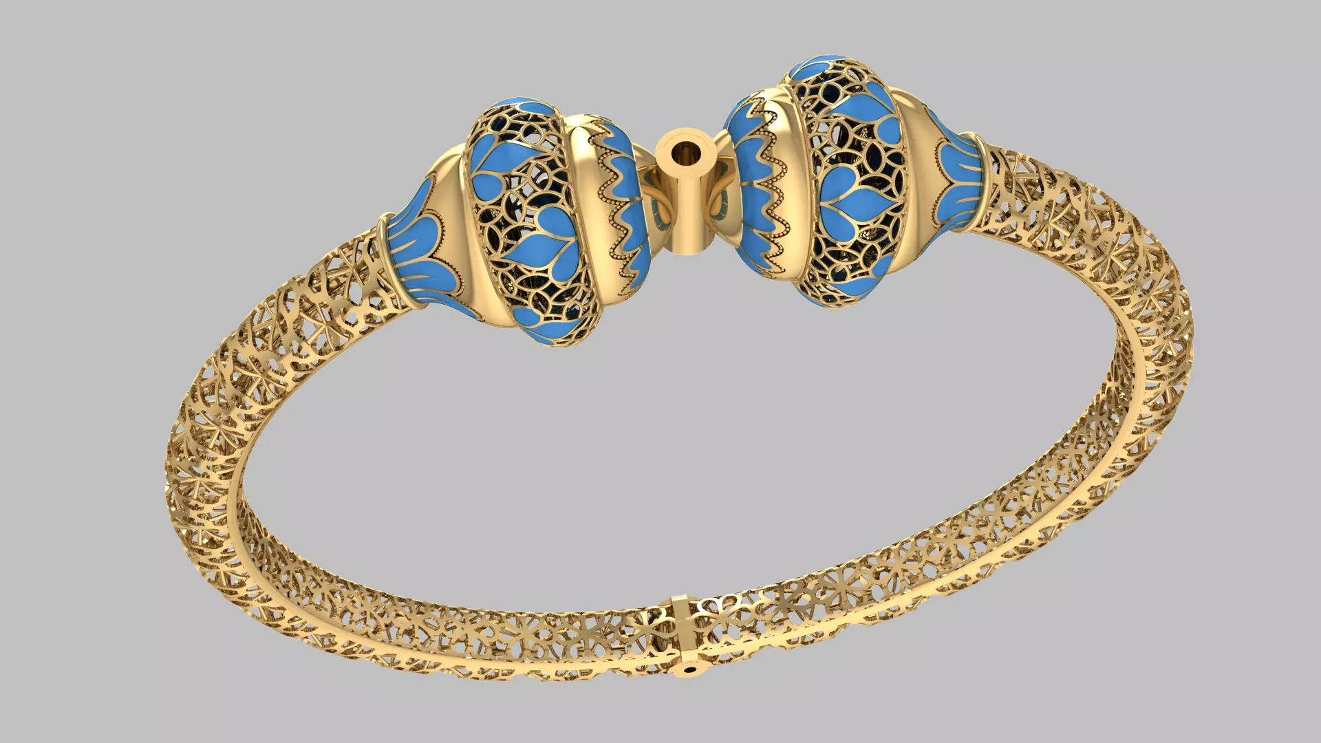 Custom Design Gold Bracelet 3D print model_0