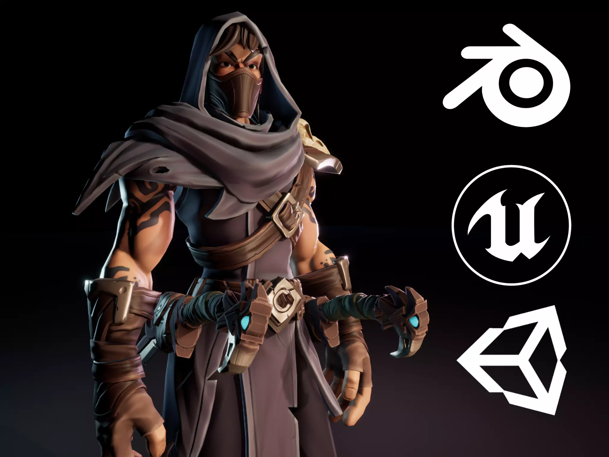 Stylized Bandit Thief Low-poly 3D model_0