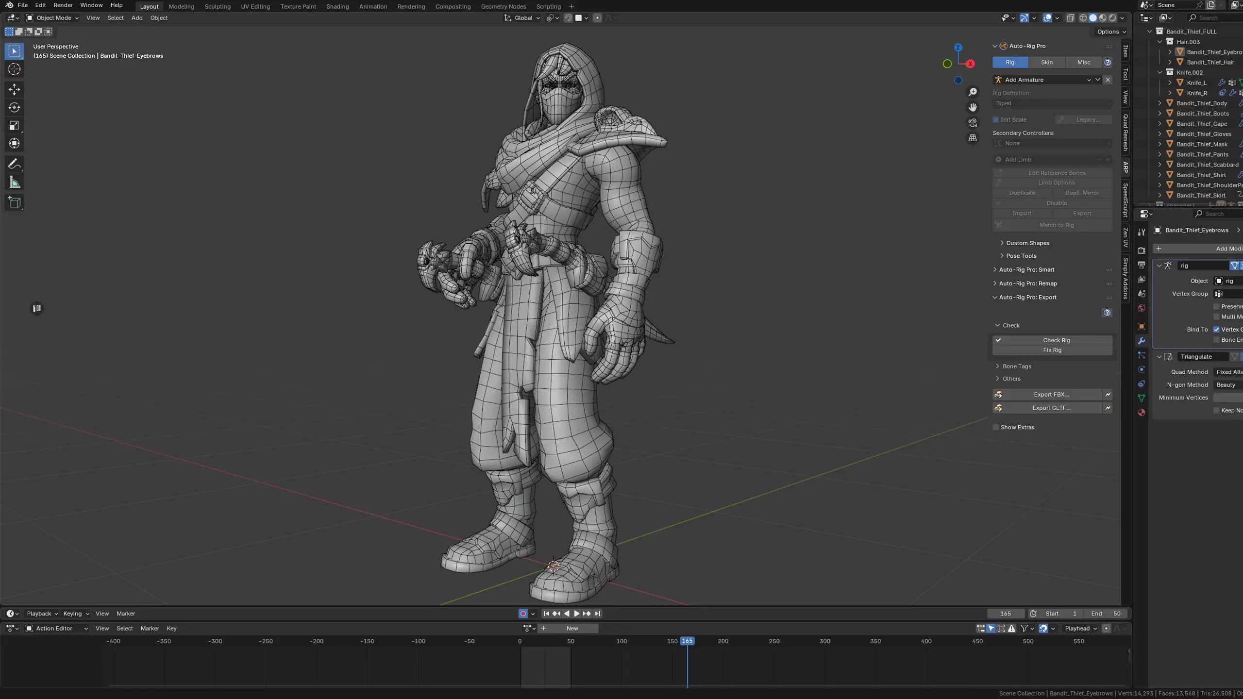 Stylized Bandit Thief Low-poly 3D model_9