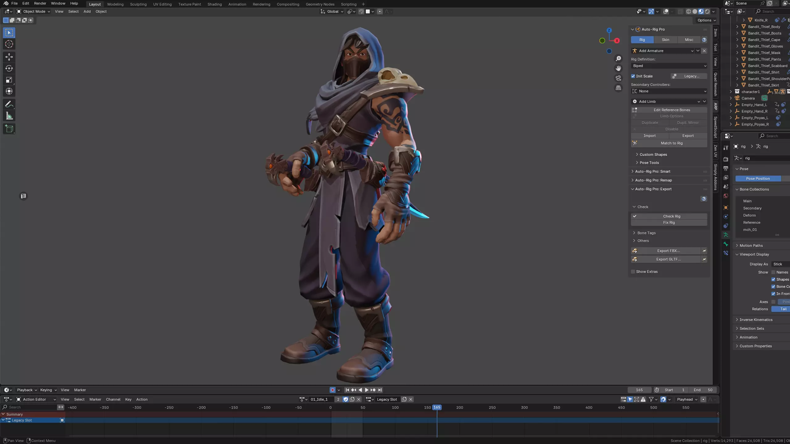 Stylized Bandit Thief Low-poly 3D model_10