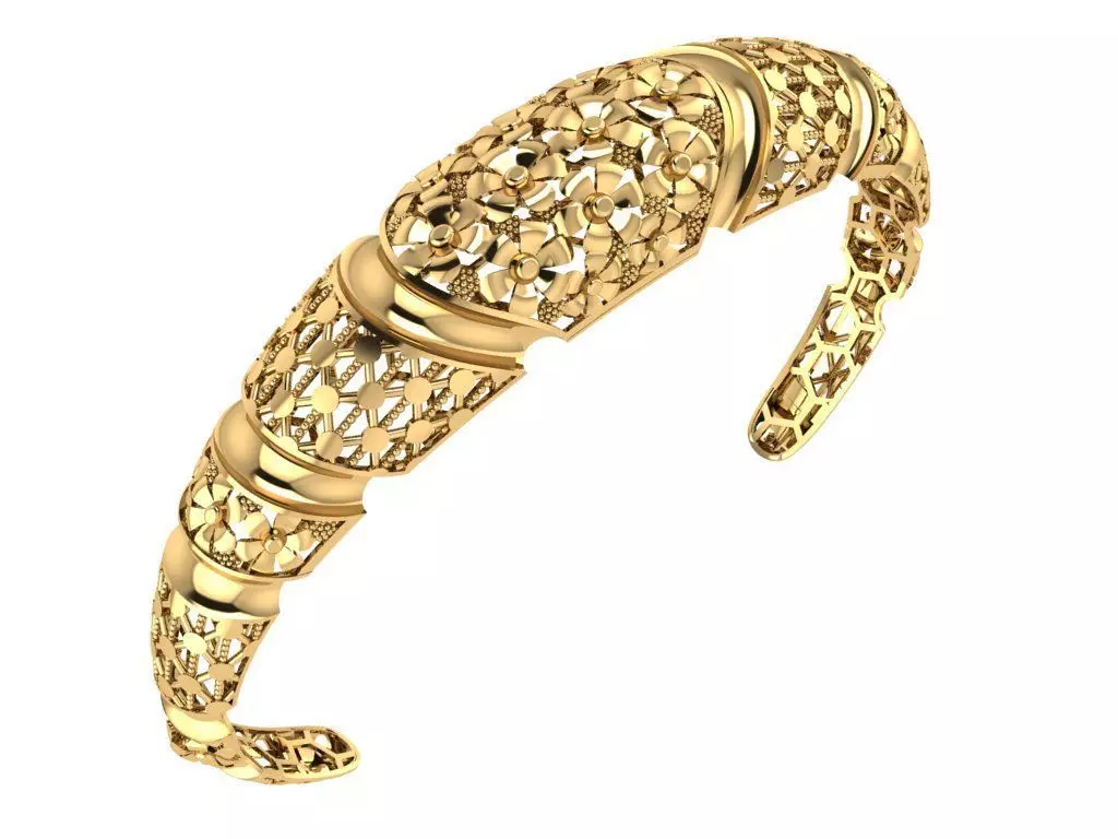 Custom Design Gold Bracelet 3D print model_0
