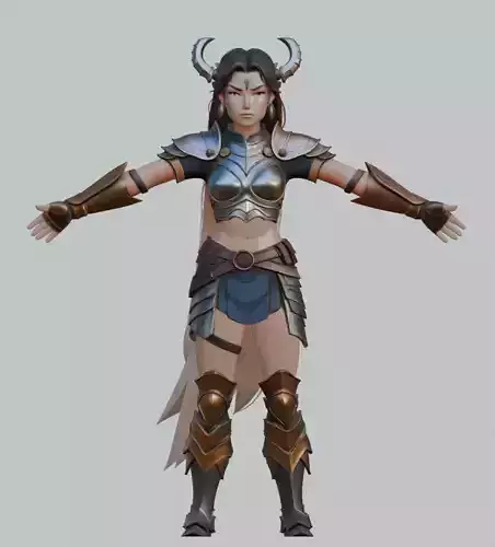Stylized Lady Barbarian Warrior