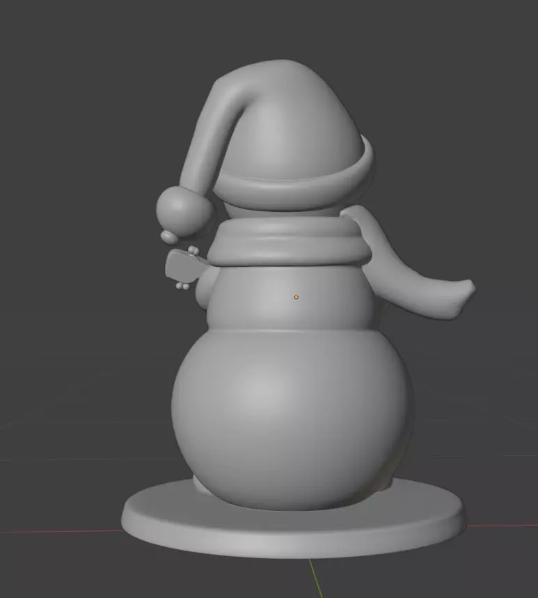 Snowman figurine with a ukulele 3D print model_3