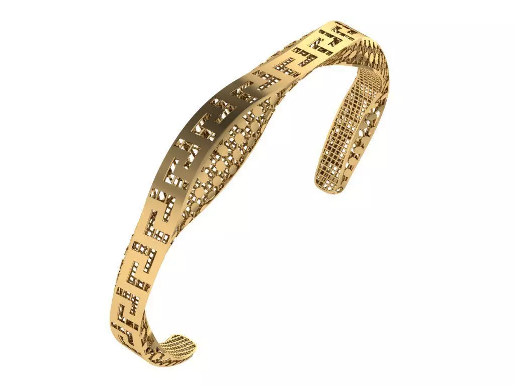 Custom Design Gold Bracelet 3D print model_0