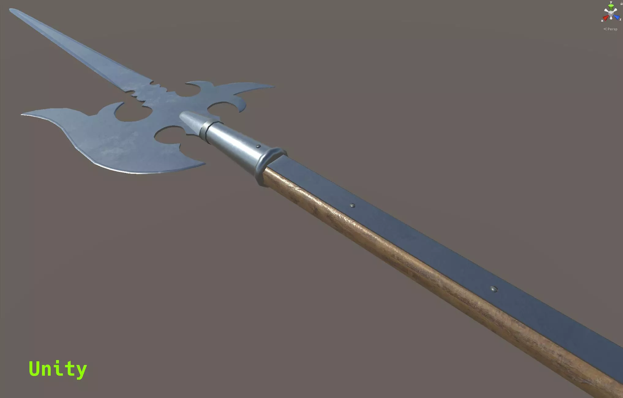 German Lutel Halberd Low-poly 3D model_11