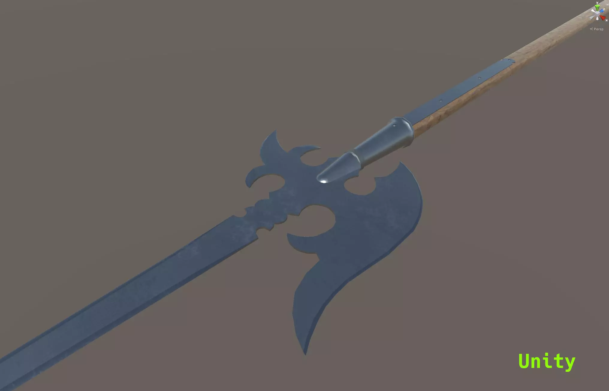 German Lutel Halberd Low-poly 3D model_14