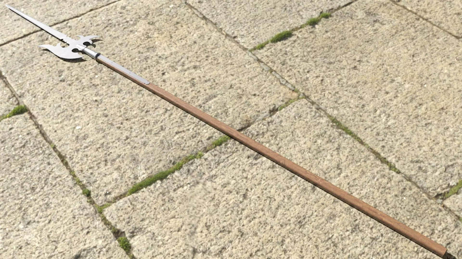 German Lutel Halberd Low-poly 3D model_6