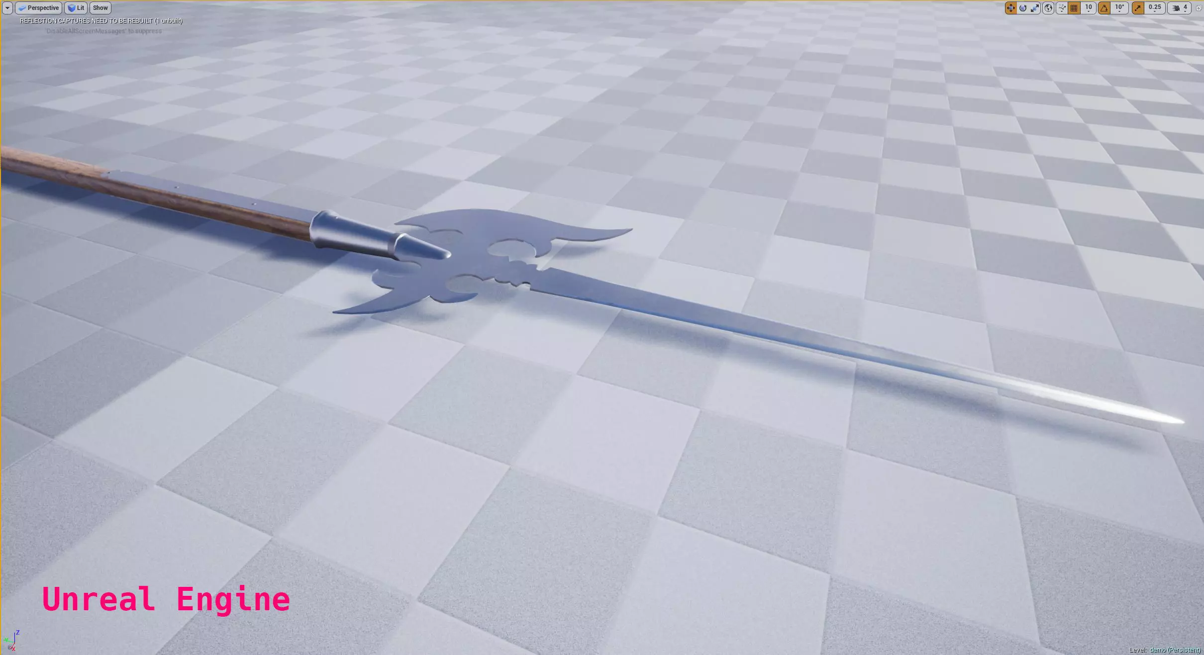 German Lutel Halberd Low-poly 3D model_10