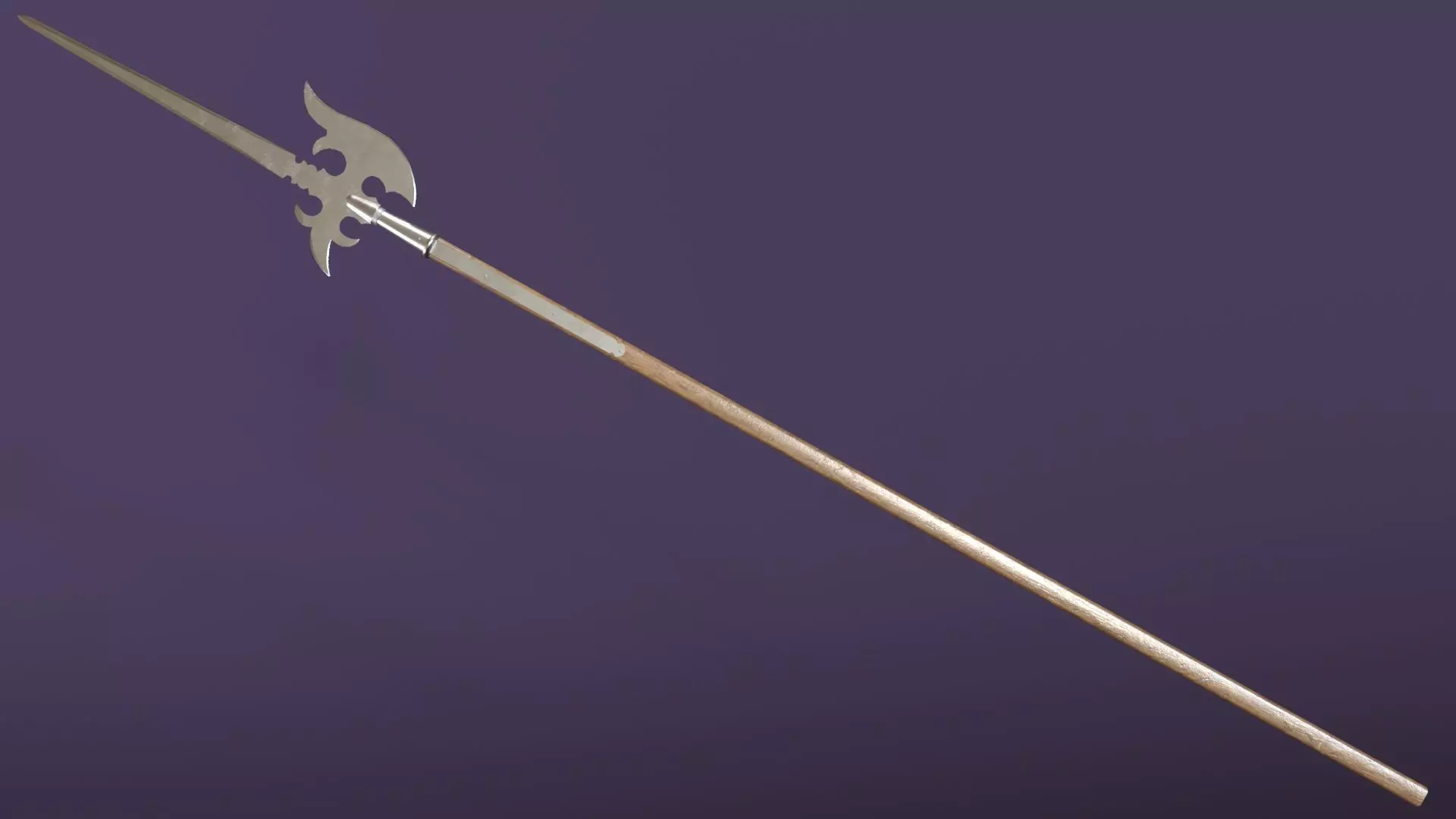 German Lutel Halberd Low-poly 3D model_0