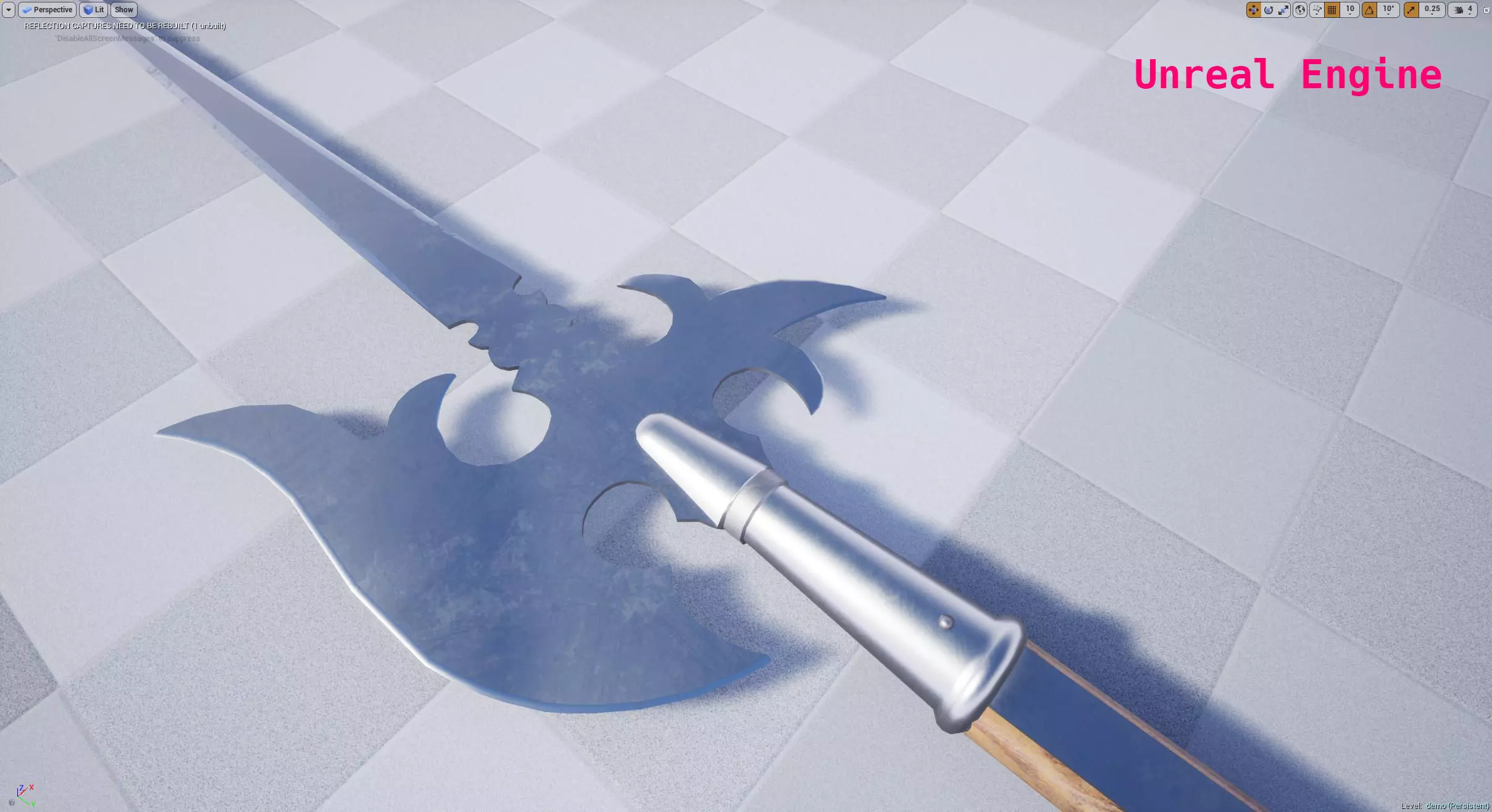German Lutel Halberd Low-poly 3D model_7