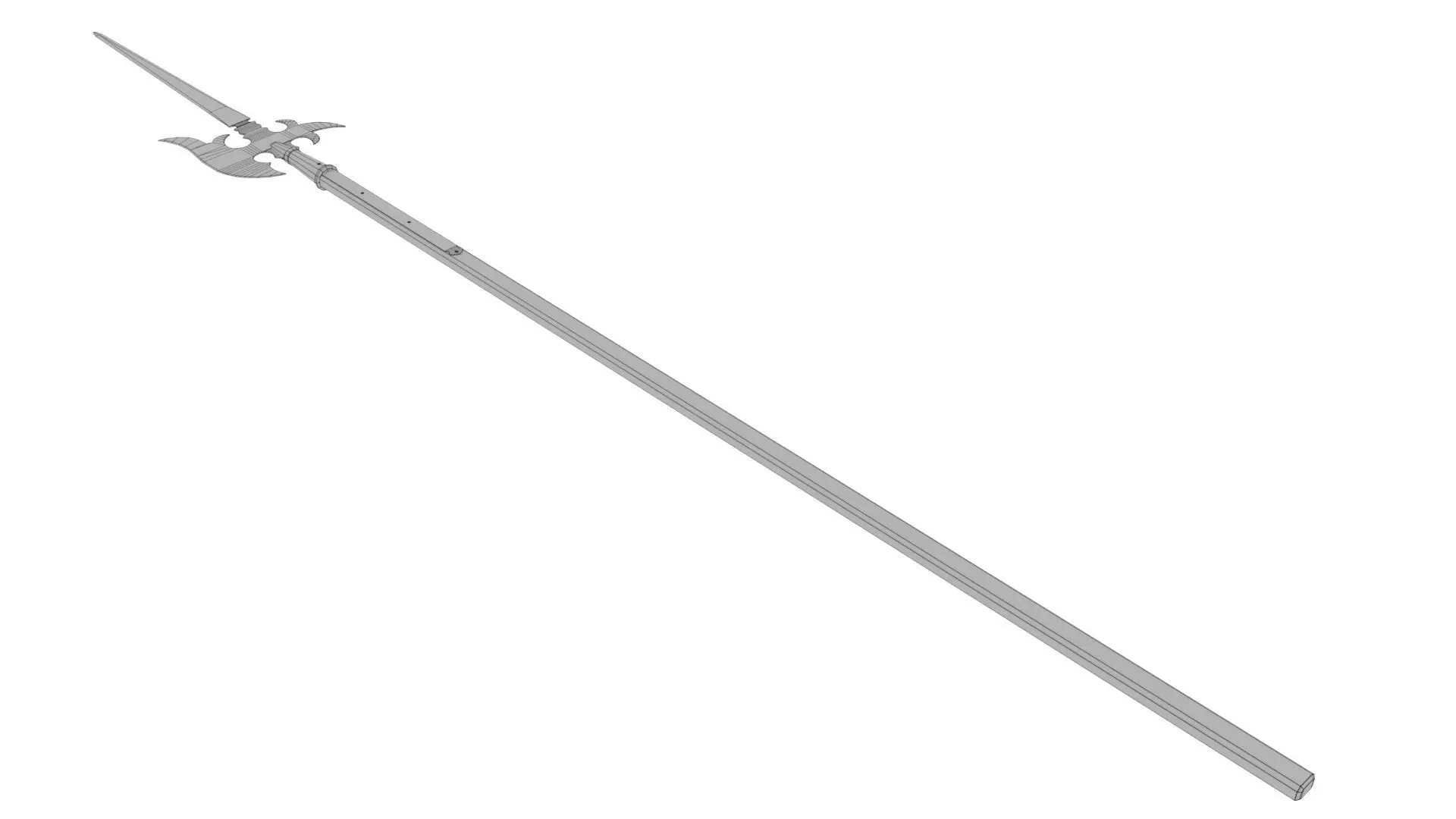 German Lutel Halberd Low-poly 3D model_17