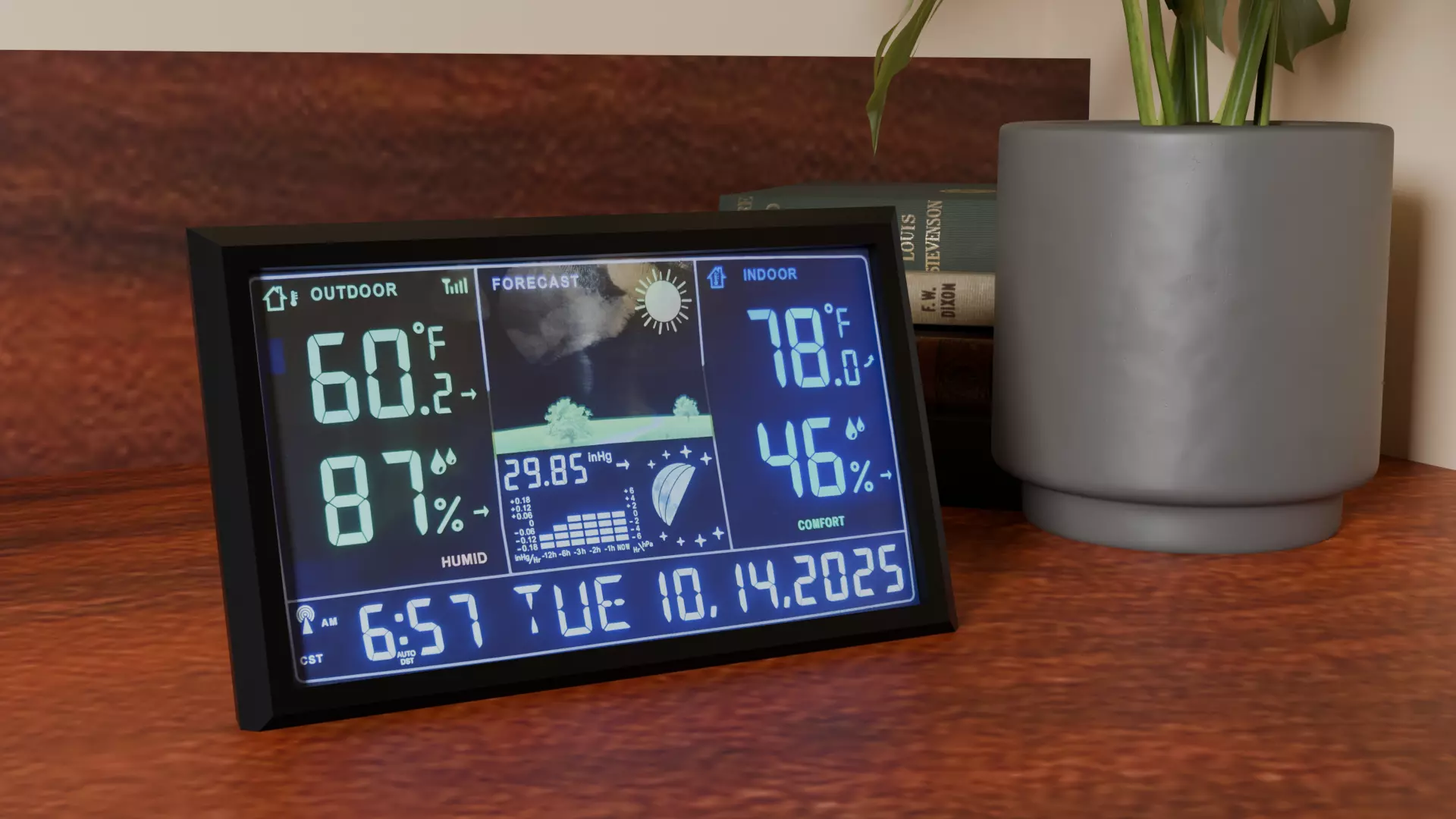 Contemporary Weather Station Low-poly 3D model_0