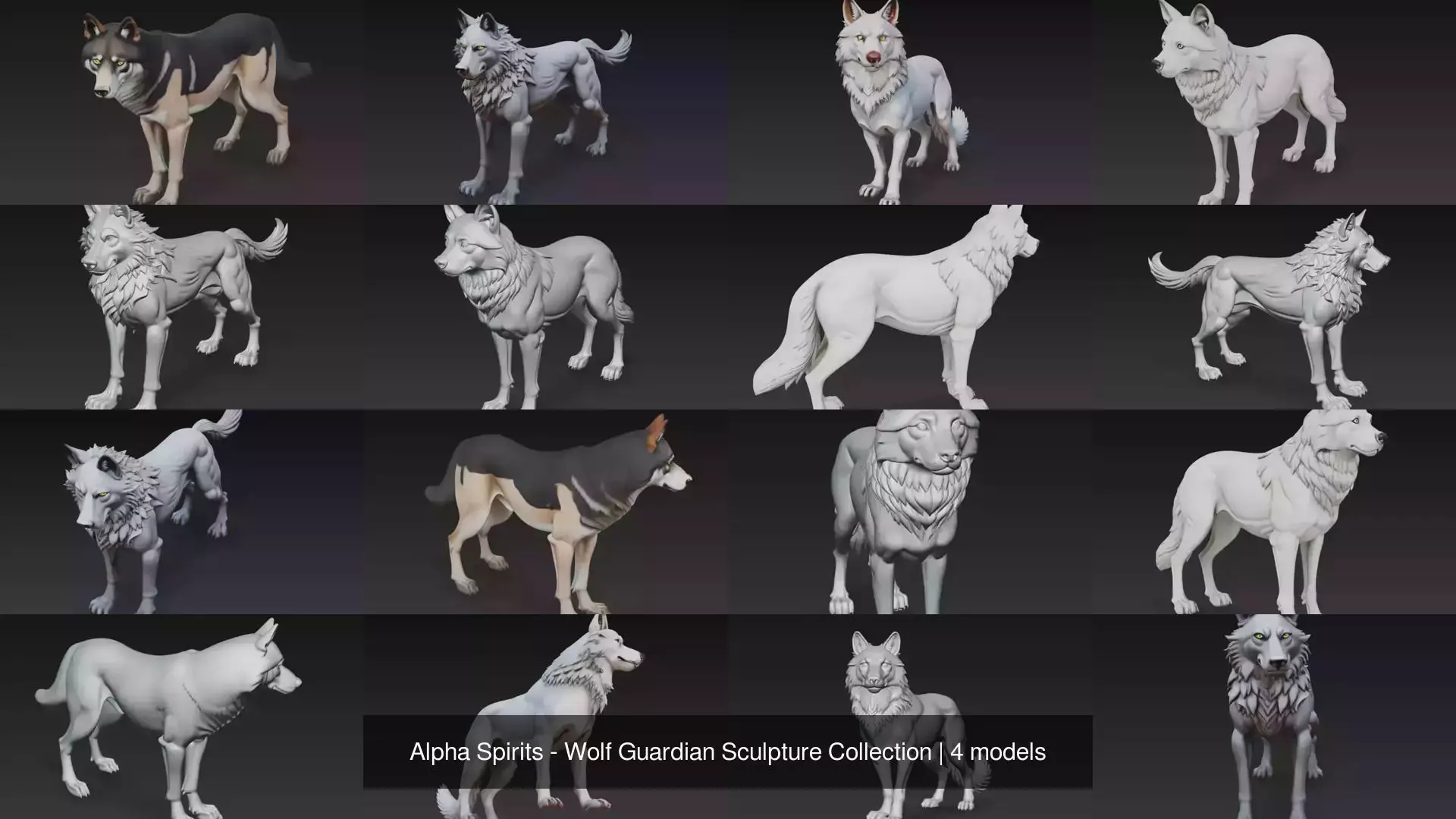 Alpha Spirits - Wolf Guardian Sculpture Collection _0