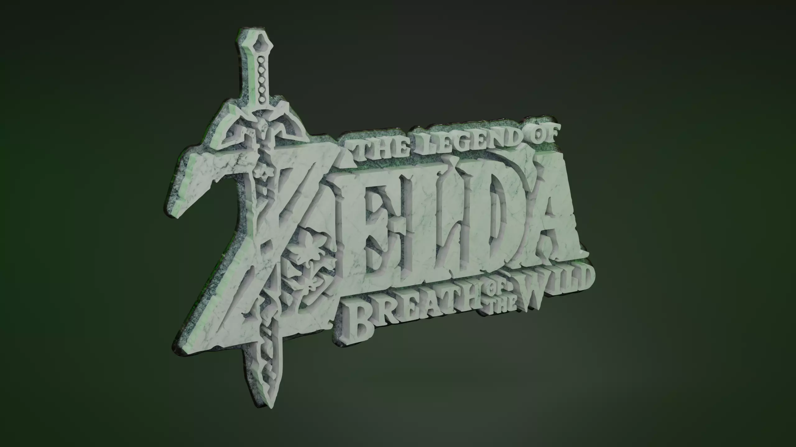 The Legend of Zelda Breath of the Wild Logo and Keychain 3D print model_1