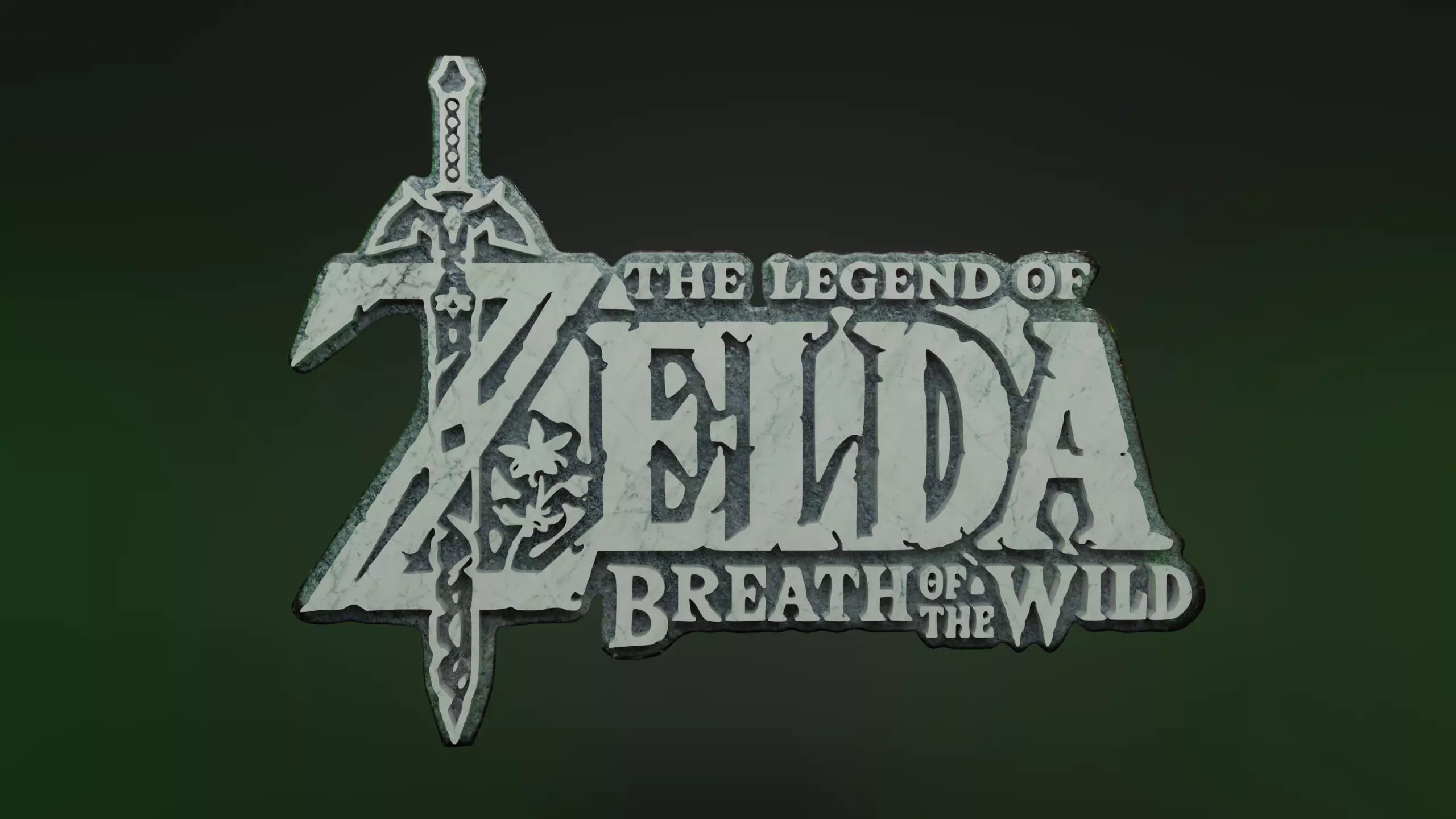 The Legend of Zelda Breath of the Wild Logo and Keychain 3D print model_0