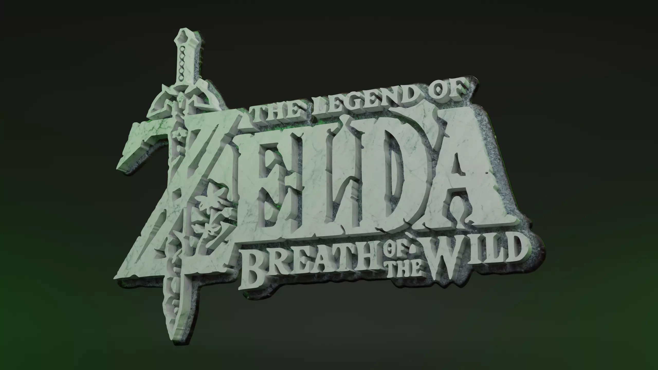 The Legend of Zelda Breath of the Wild Logo and Keychain 3D print model_2