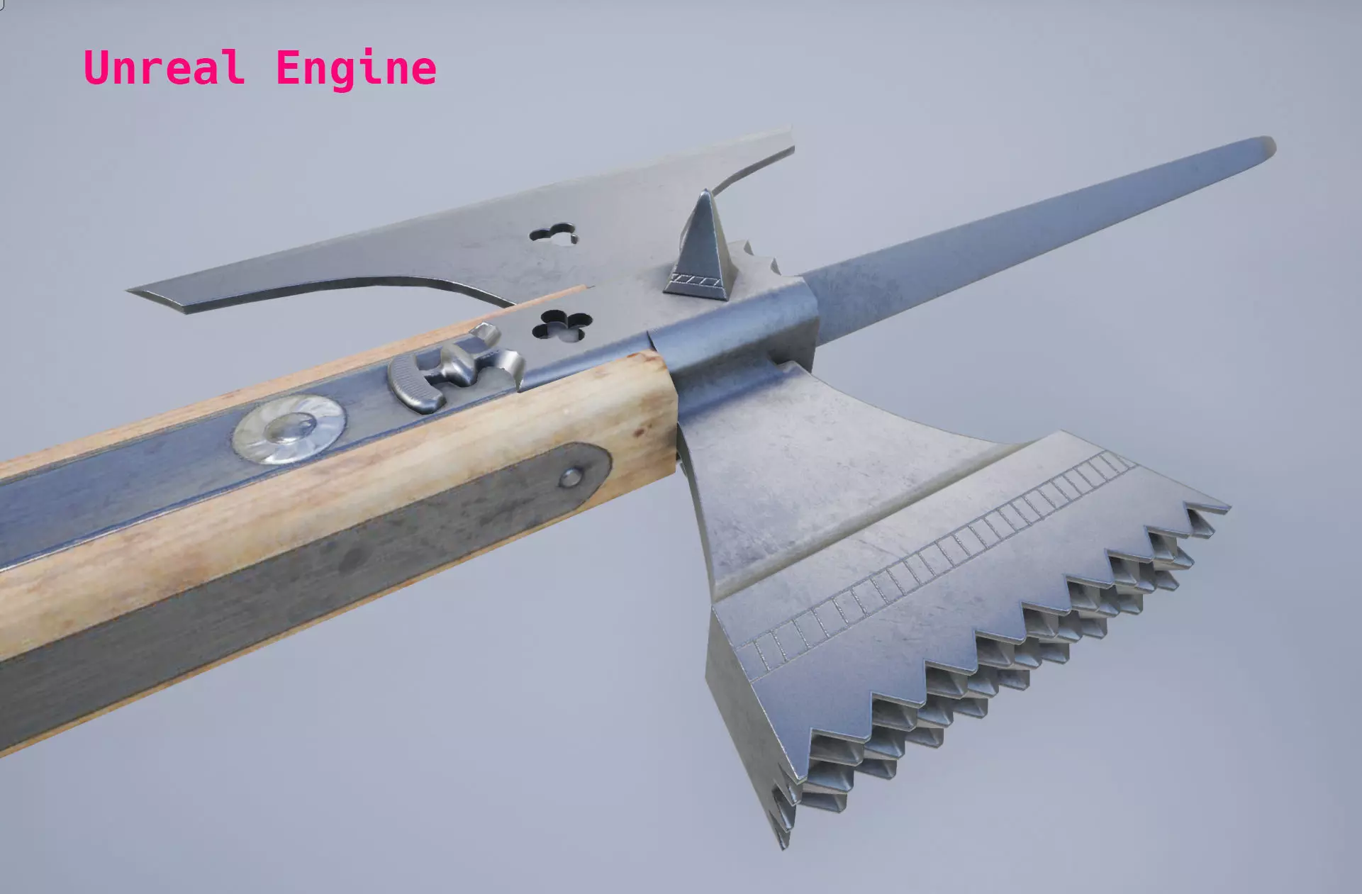 Knightly Pole Axe Low-poly 3D model_13