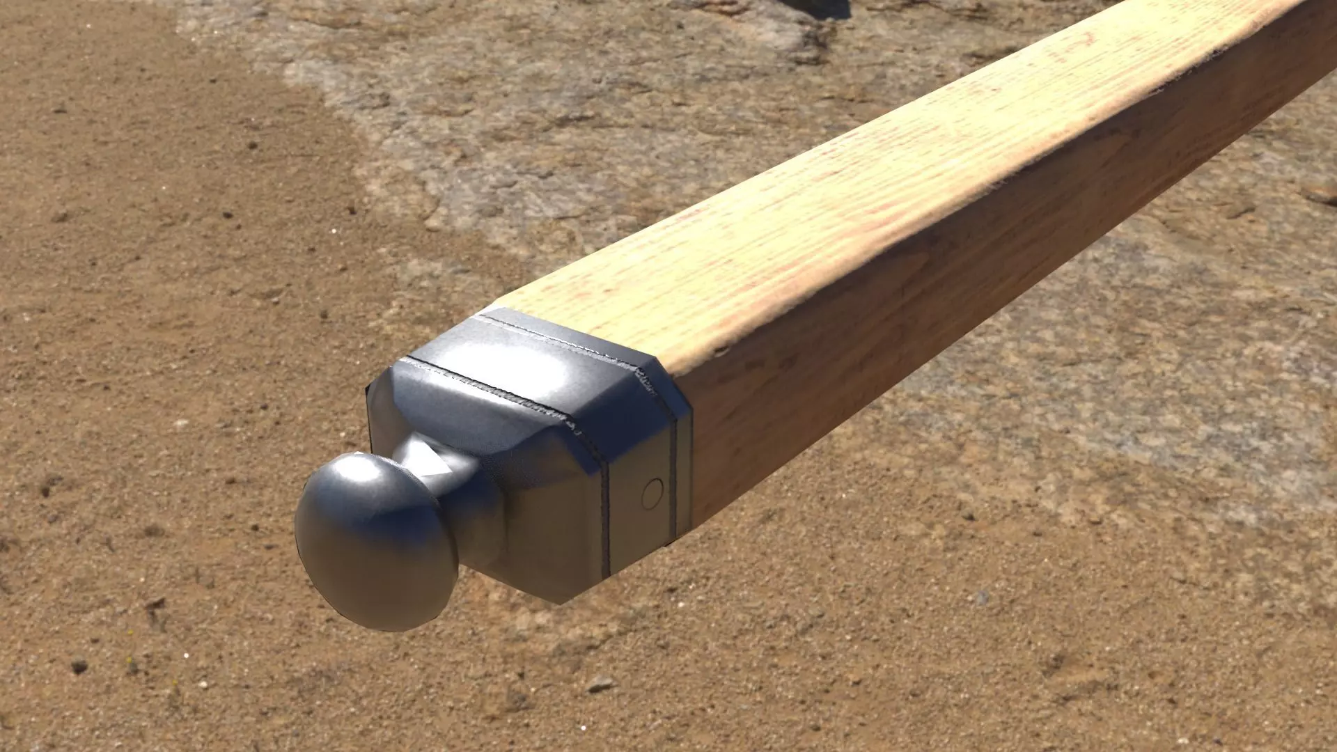 Knightly Pole Axe Low-poly 3D model_9