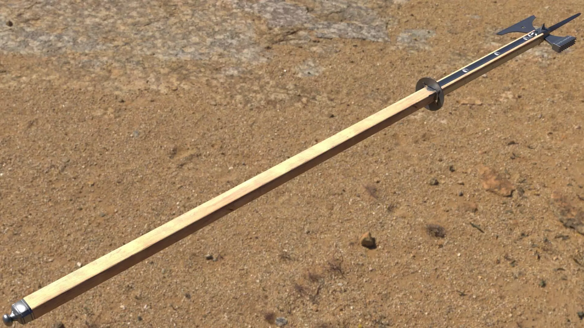 Knightly Pole Axe Low-poly 3D model_4