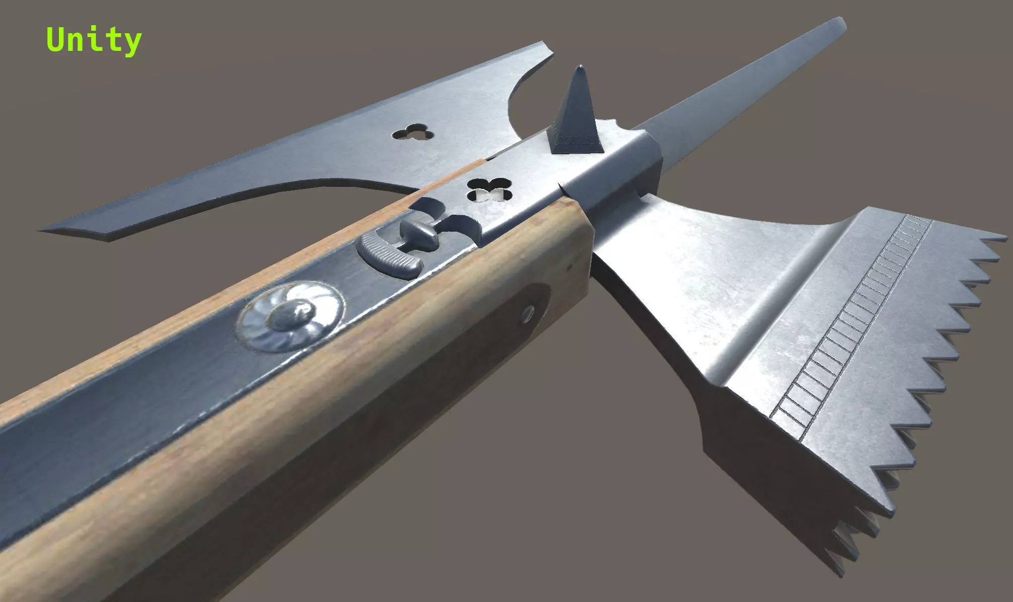 Knightly Pole Axe Low-poly 3D model_19