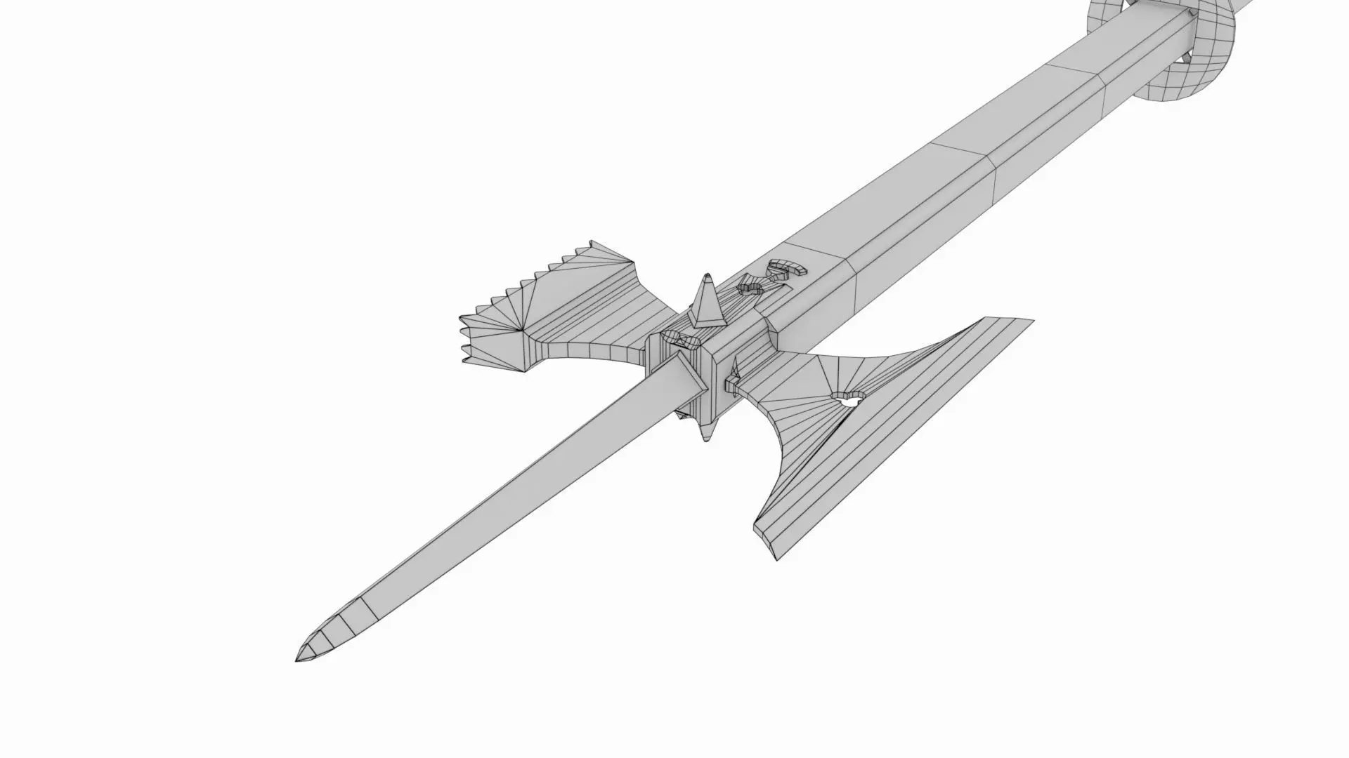 Knightly Pole Axe Low-poly 3D model_23