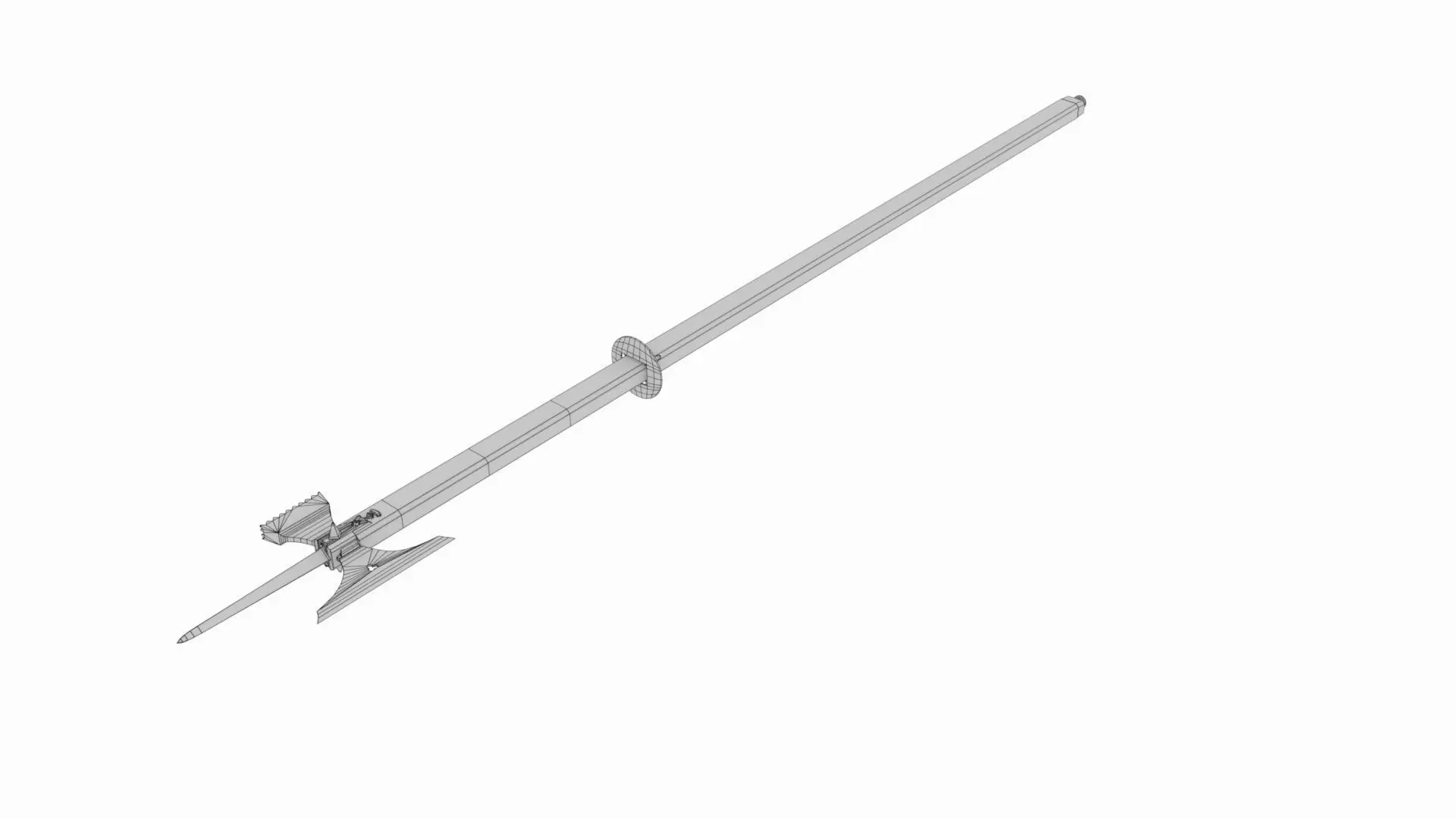 Knightly Pole Axe Low-poly 3D model_22