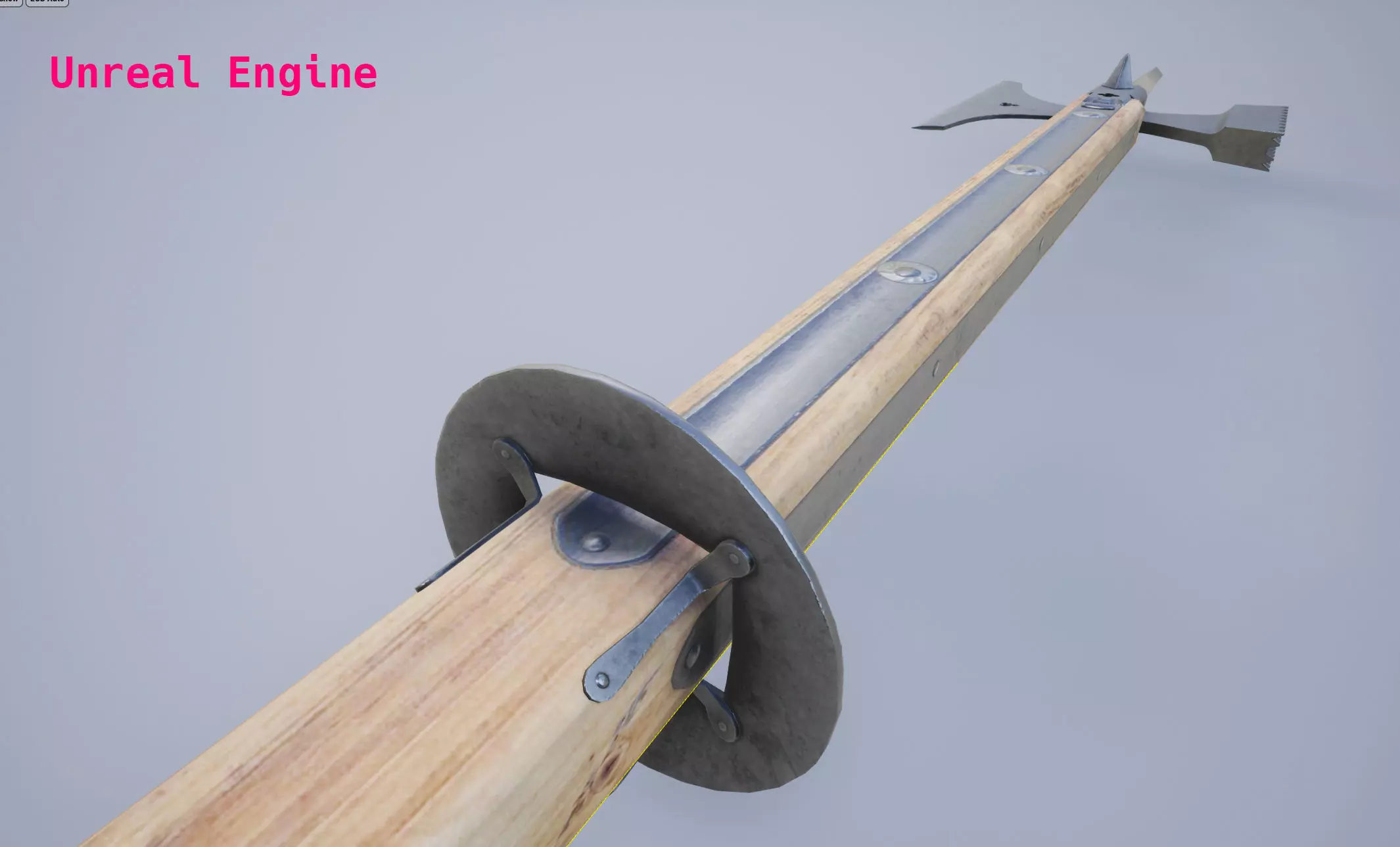 Knightly Pole Axe Low-poly 3D model_11