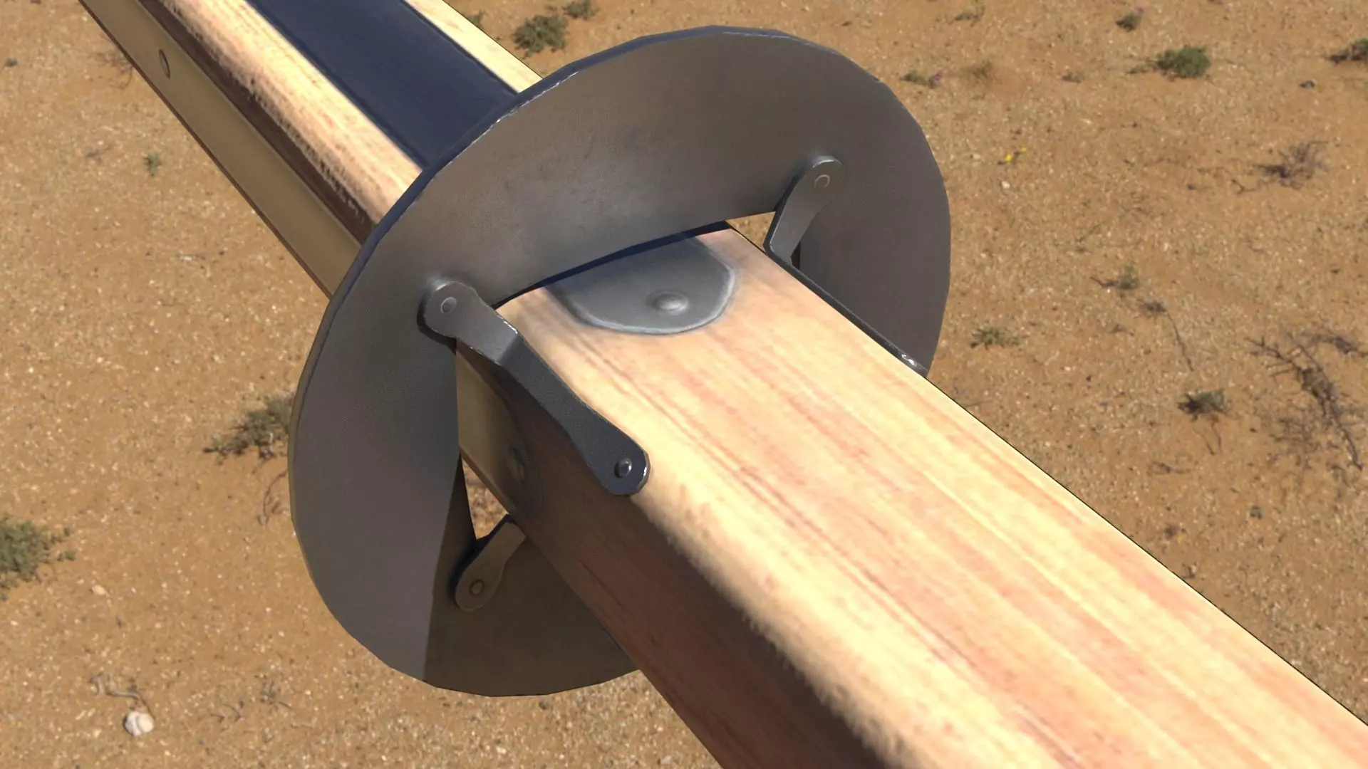 Knightly Pole Axe Low-poly 3D model_5