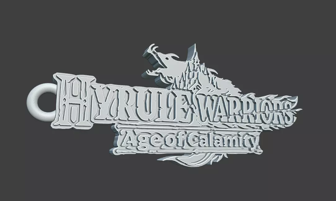 Hyrule Warriors Age of Calamity Logo and Keychain 3D print model_3