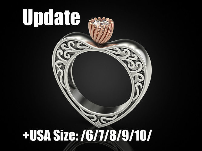 Heart Ring Update 3D print model