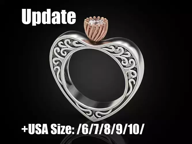 Heart Ring Update 3D print model