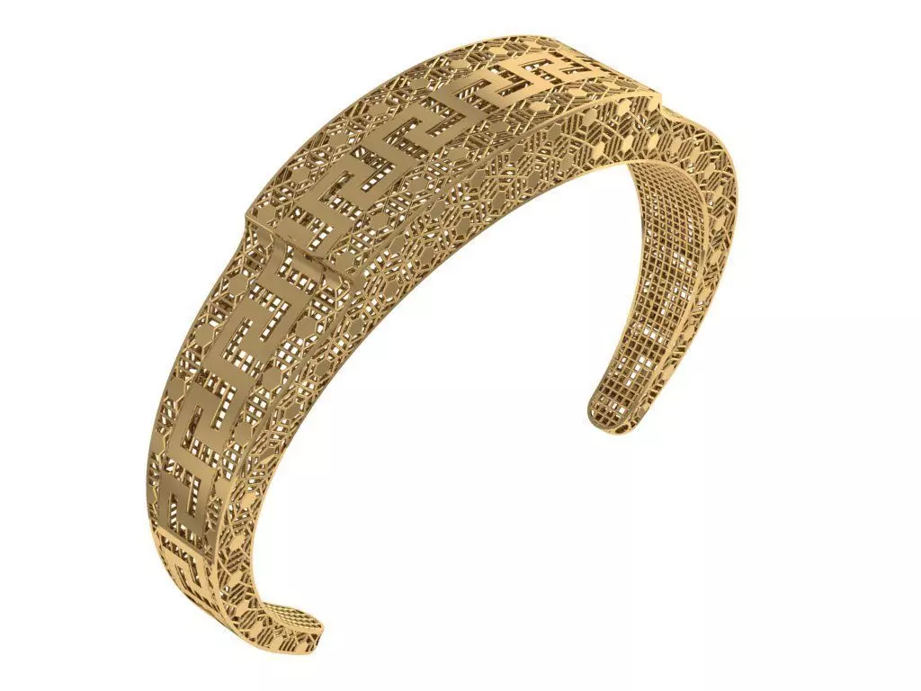 Custom Design Gold Bracelet 3D print model_0