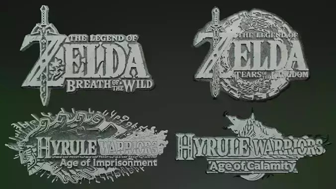 The Legend of Zelda Hyrule Warriors Logos and Keychains Combo