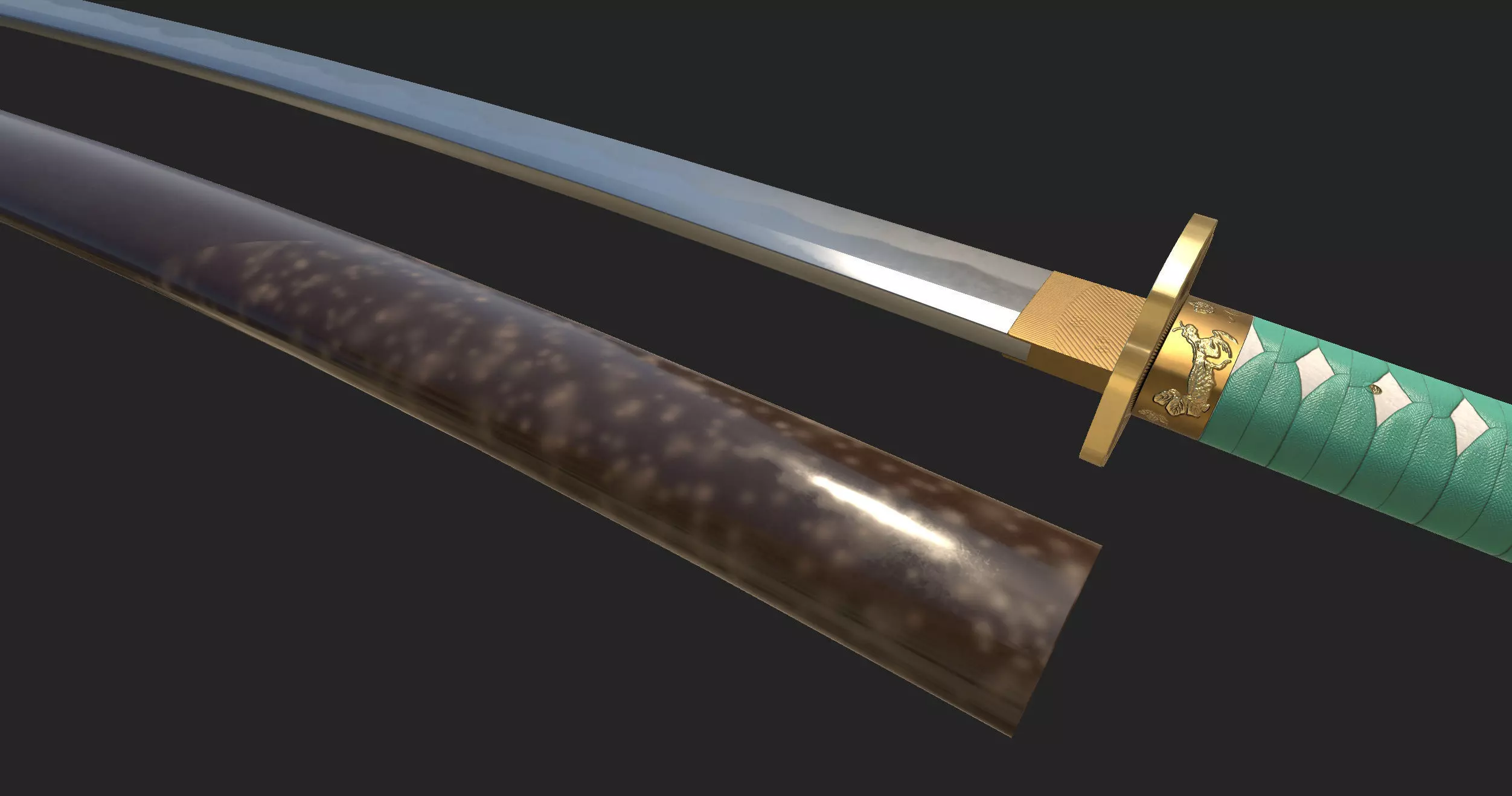 Praying Mantis Katana Low-poly 3D model_15