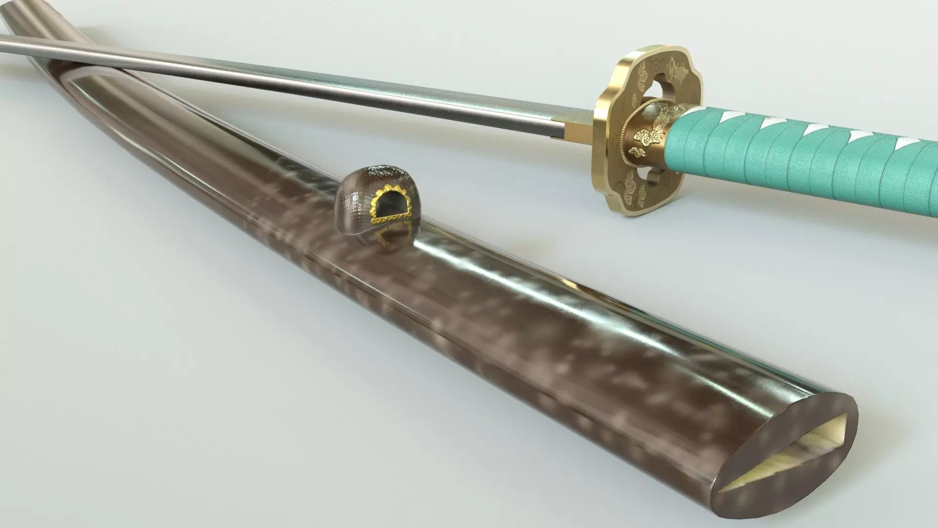 Praying Mantis Katana Low-poly 3D model_4