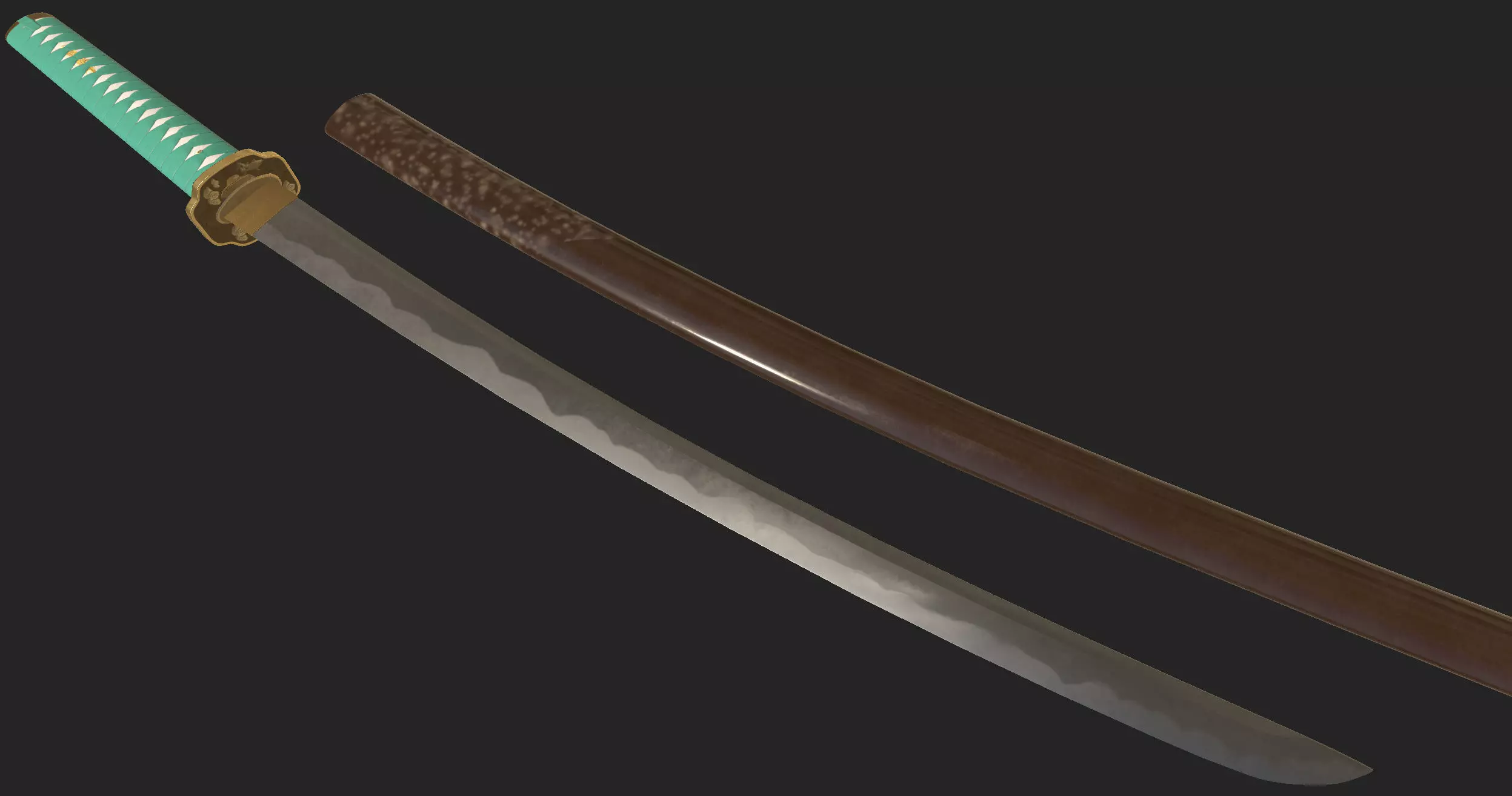 Praying Mantis Katana Low-poly 3D model_7