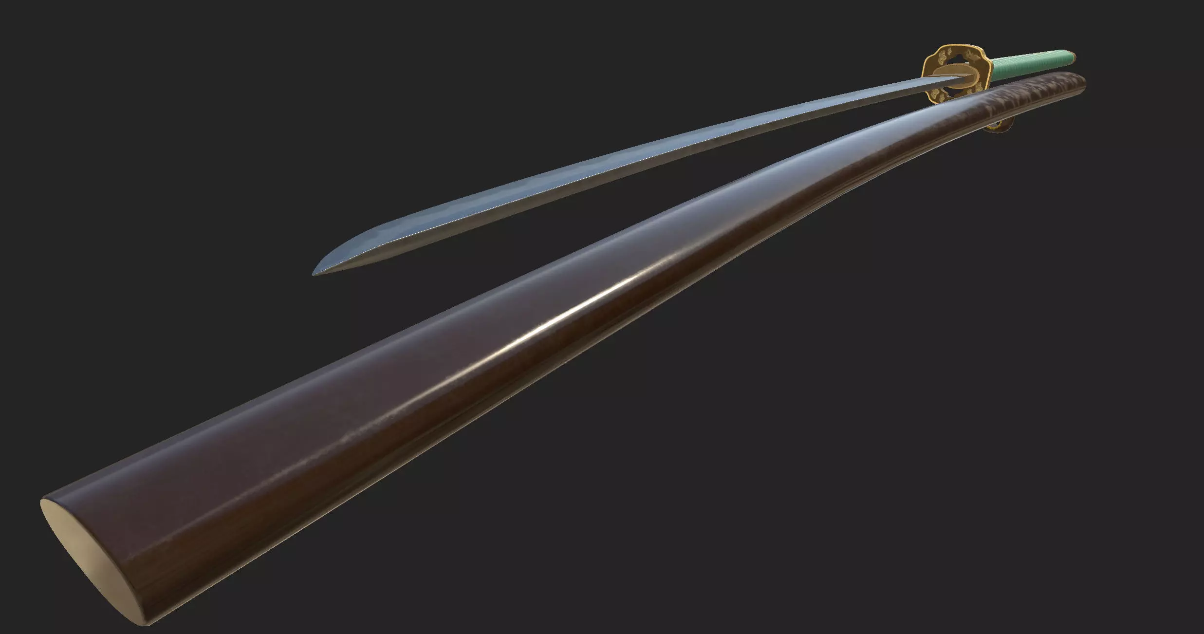 Praying Mantis Katana Low-poly 3D model_14